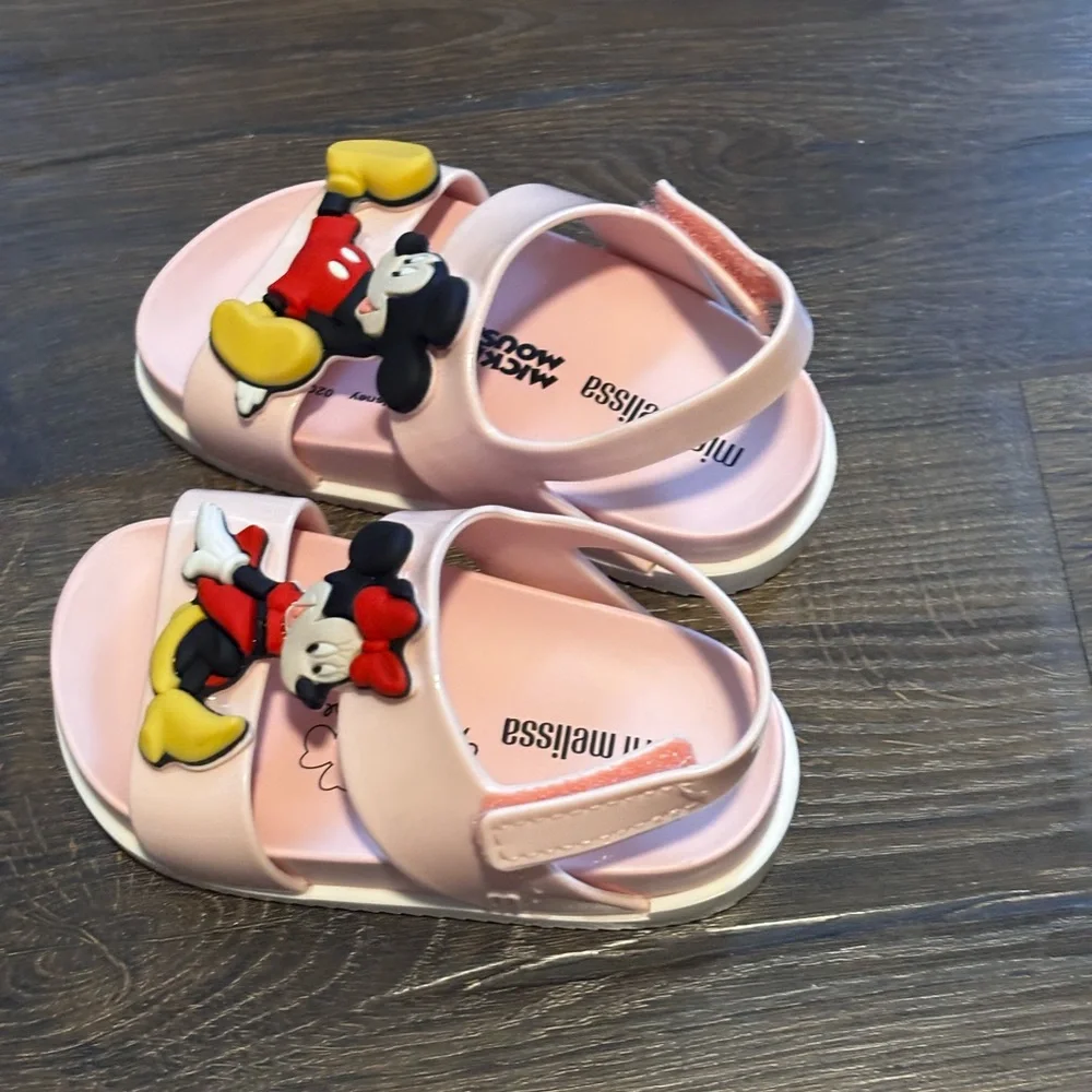 Mini Melissa Light Pink Disney Kids Sandals size 6